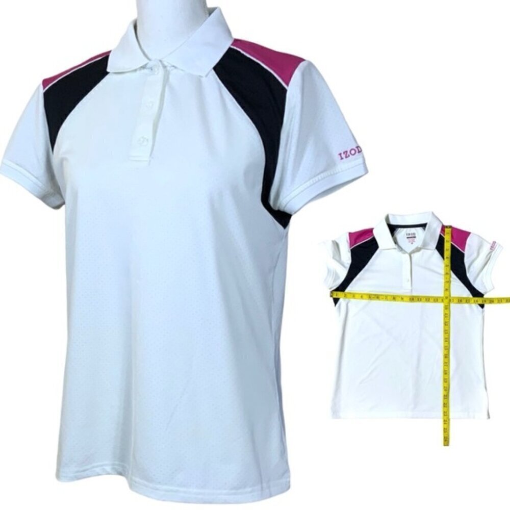 Izod XFG Golf Polo Women’s Athletic Tennis Top Cool FX White Pink Black Medium